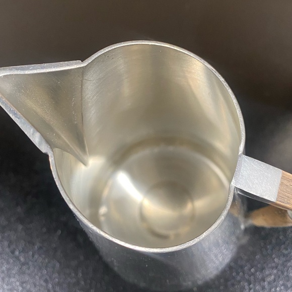 Mid Century Modern Royal Holland KDM Daalderop Pewter & Teak Sugar and Creamer - Picture 5 of 11